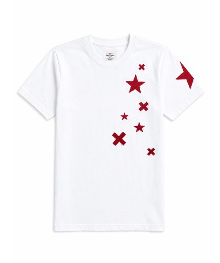 Stars Stitched Fabric T-Shirt